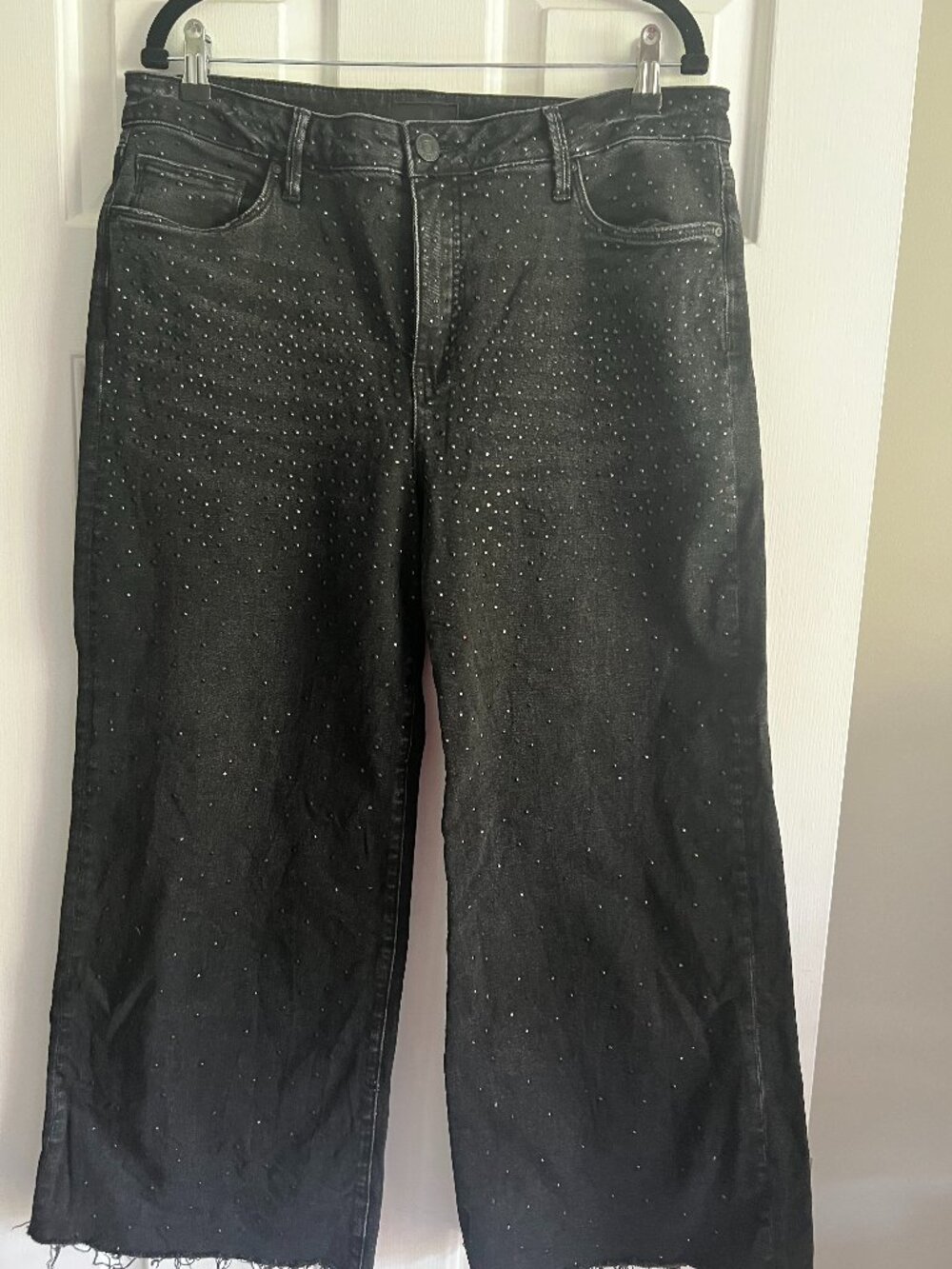 Kut from the Kloth wide-leg embellished crop jeans